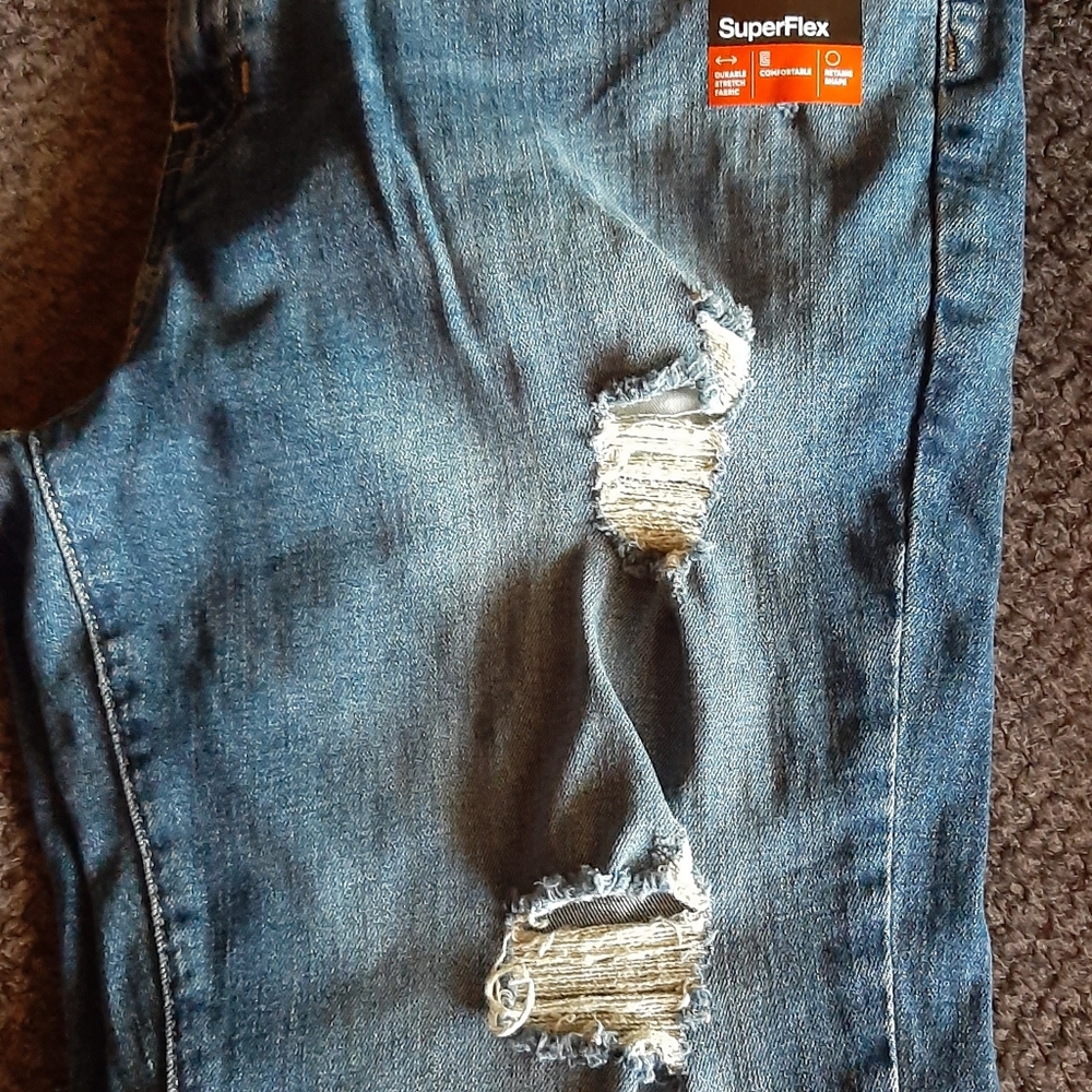 Mens distressed denim jeans
